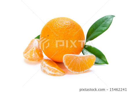 tangerine with leaves 15462241