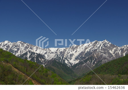 北阿爾卑斯山Ogatake和Kashima Spearfield遙遠的看法 北阿爾卑斯山Ogatake和Kashima Spearfield遙遠的看法 15462636