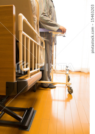 Rising at the walker from the nursing bed Rising at the walker from the nursing bed 15463203