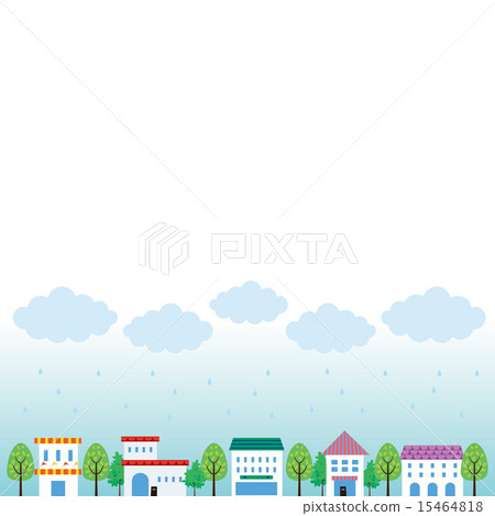 Background material - rainy day, cityscape 15464818