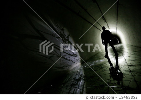 silhouette in a underground bunker from cold war 15465852