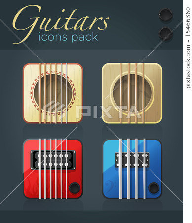 Vector set of guitar icons for music software Vector set of guitar icons for music software 15466360