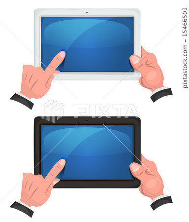 Hands Using Touch Screen On Digital Tablet Hands Using Touch Screen On Digital Tablet 15466501