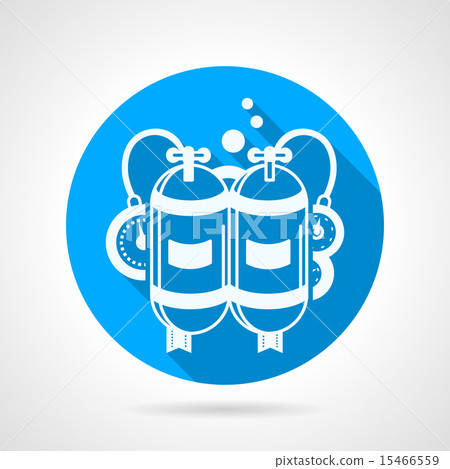 Aqualung flat round vector icon 15466559