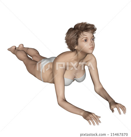 Model posing woman female perming 3DCG - Stock Illustration