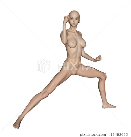 肌肉標本戰鬥女性合成皮膚充分裸露燙髮3DCG例證材料 肌肉標本戰鬥女性合成皮膚充分裸露燙髮3DCG例證材料 15468633