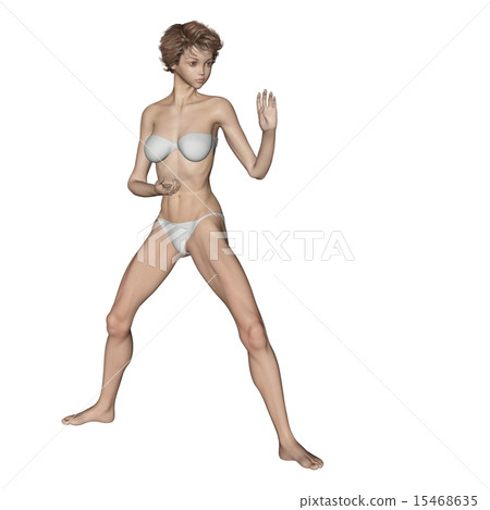 肌肉標本戰鬥女性合成皮膚泳裝&頭髮燙髮3DCG例證材料 肌肉標本戰鬥女性合成皮膚泳裝&頭髮燙髮3DCG例證材料 15468635