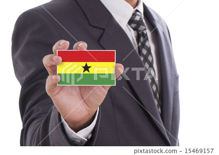 Businessman hand showing Ghana Flag  15469157