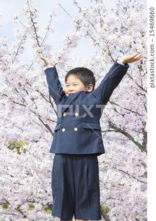 Sakura and new term semester children Sakura and new term semester children 15469660
