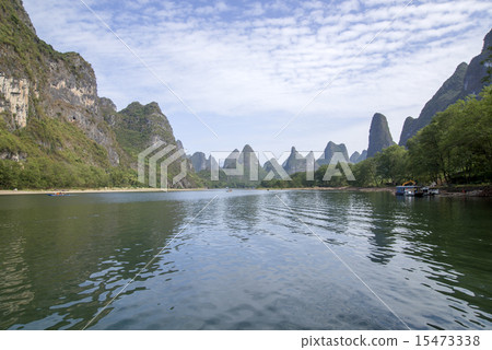 China Guilin Lijiang River rafting, beautiful river. 15473338