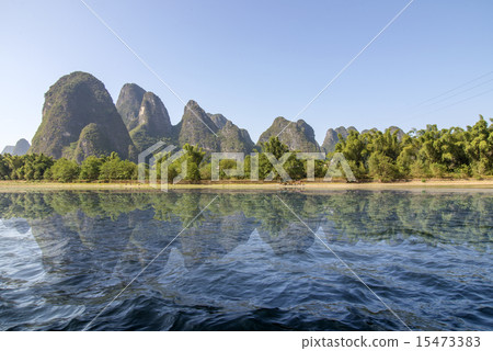 China Guilin Lijiang River rafting, beautiful river. 15473383