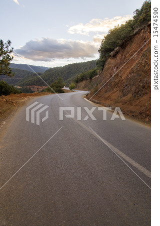 Winding road background . 15474590