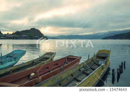 Wooden lakes in China "lugu Lake" 15474643