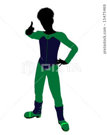African American Male Teen Skier Illustration Silhouette 15475469
