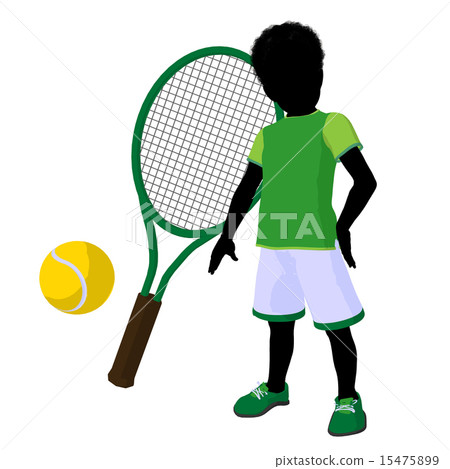 African American Teen Tennis Player Illustration African American Teen Tennis Player Illustration 15475899