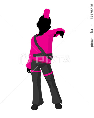 Punker Girl Silhouette Illustration Punker Girl Silhouette Illustration 15476216