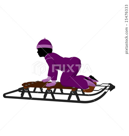 Girl On A Sled Silhouette Girl On A Sled Silhouette 15476333