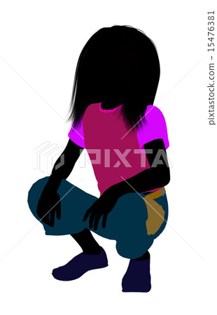 Caucasian Girl Illustration Silhouette Caucasian Girl Illustration Silhouette 15476381