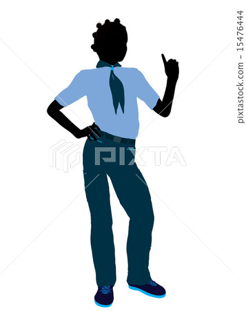African American Girl Scout Illustration Silhouette African American Girl Scout Illustration Silhouette 15476444