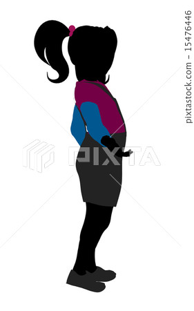 Caucasian Girl Illustration Silhouette Caucasian Girl Illustration Silhouette 15476446