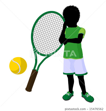 African American Teen Tennis Player Illustration 15476562