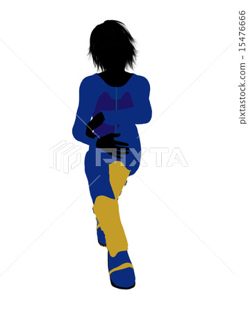 Male Teen Skier Illustration Silhouette 15476666