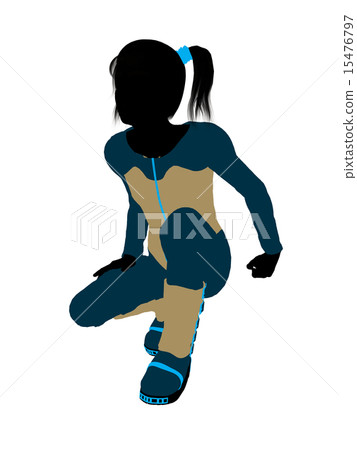 Female Teen Skier Illustration Silhouette 15476797