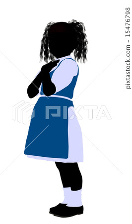 Caucasian Girl Illustration Silhouette Caucasian Girl Illustration Silhouette 15476798