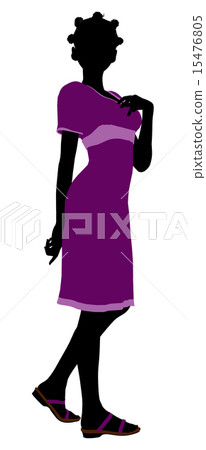 Fashionable African American Girl Illustration Silhouette Fashionable African American Girl Illustration Silhouette 15476805