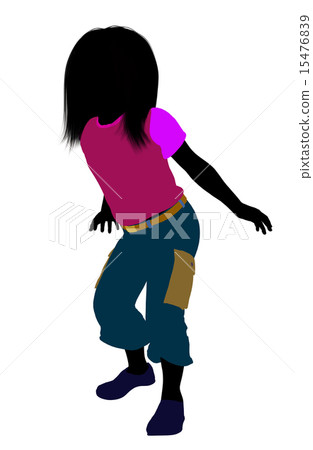 Caucasian Girl Illustration Silhouette Caucasian Girl Illustration Silhouette 15476839