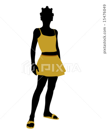 African American Teenager Illustration Silhouette African American Teenager Illustration Silhouette 15476849