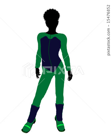 African American Male Teen Skier Illustration Silhouette 15476852