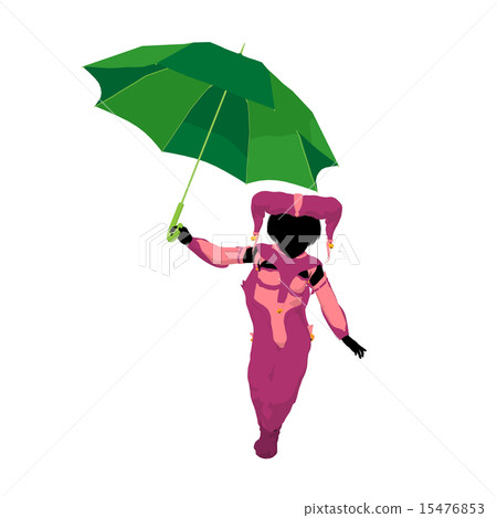 Female Tween Clown Illustration Silhouette 15476853
