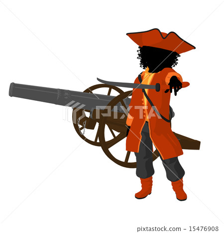 African American Teen Pirate Illustration Silhouette 15476908