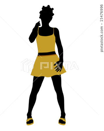 African American Teenager Illustration Silhouette 15476996