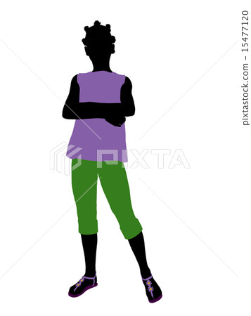 African American Teenager Illustration Silhouette African American Teenager Illustration Silhouette 15477120