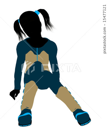 Female Teen Skier Illustration Silhouette Female Teen Skier Illustration Silhouette 15477121