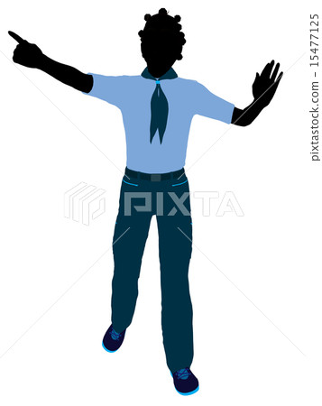 African American Girl Scout Illustration Silhouette African American Girl Scout Illustration Silhouette 15477125