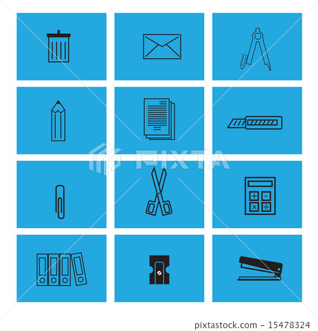 Stationery line icons - Stock Illustration [15478324] - PIXTA