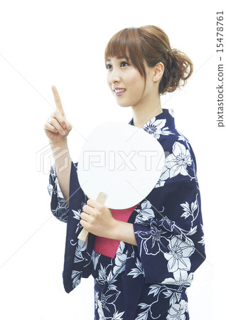 Young lady's yukata foreskin finger pointing white back Young lady's yukata foreskin finger pointing white back 15478761