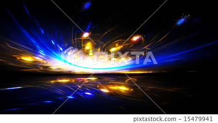 Mysterious alien form of flight of the meteorite in night sky. Fractal art graphics. Mysterious alien form of flight of the meteorite in night sky. Fractal art graphics. 15479941