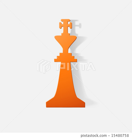 Paper clipped sticker: Chessman King 15480758