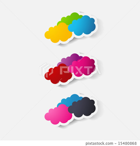 Paper clipped sticker: cloud 15480868