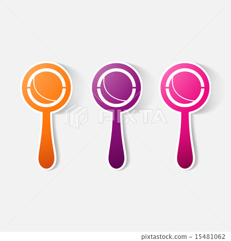 Paper clipped sticker: rattle Paper clipped sticker: rattle 15481062