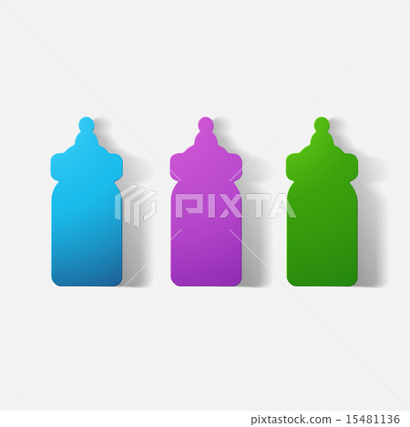 Paper clipped sticker: baby bottle Paper clipped sticker: baby bottle 15481136