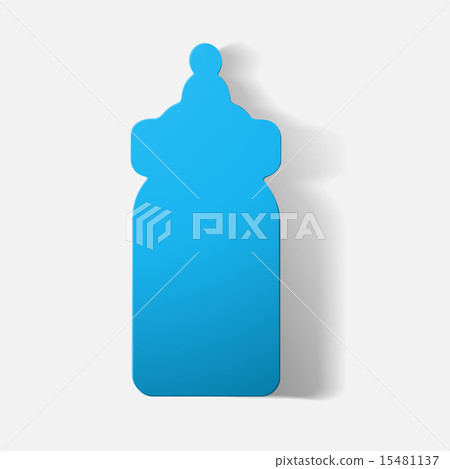 Paper clipped sticker: baby bottle 15481137