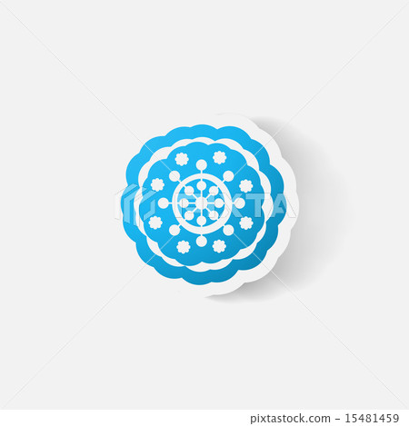 Realistic paper sticker: flowers. camomile Realistic paper sticker: flowers. camomile 15481459