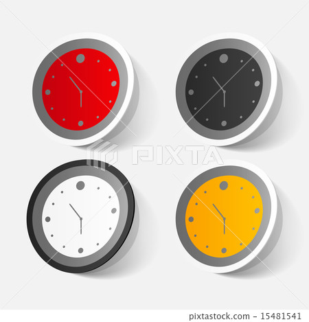 Paper clipped sticker: wall Clock Paper clipped sticker: wall Clock 15481541