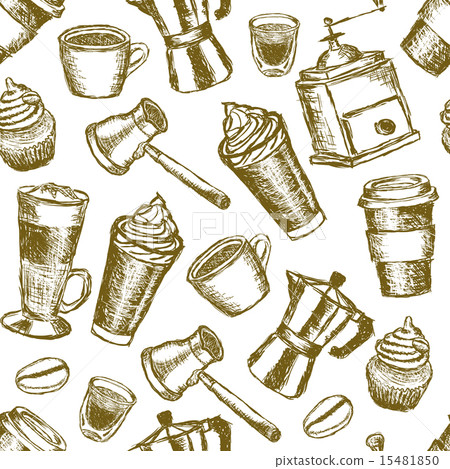 doodle coffee seamless pattern doodle coffee seamless pattern 15481850