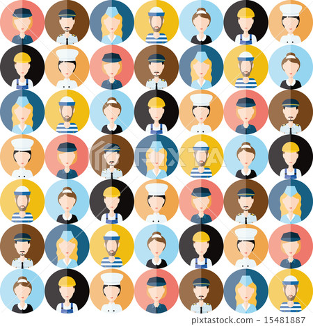 people head seamless pattern people head seamless pattern 15481887